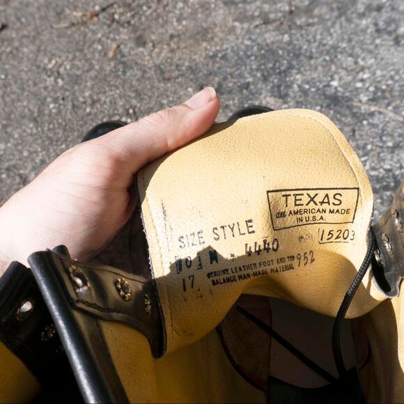 Vintage Black Leather Justin Style Riding Boots - Picture 7 of 7